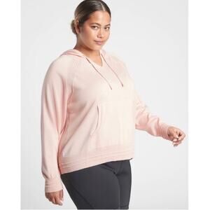 NWT Athleta Evergreen Hoodie Sweater in Light Pink 1X